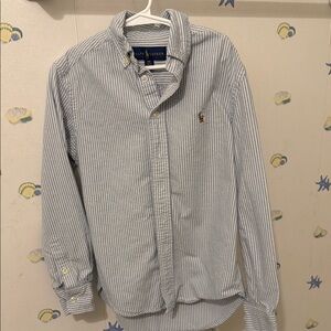 Ralph Lauren Boy’s White and Blue Pinstripe bottom down.